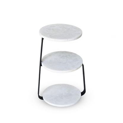 VIRELLE MARBLE 3-SHELF END TABLE