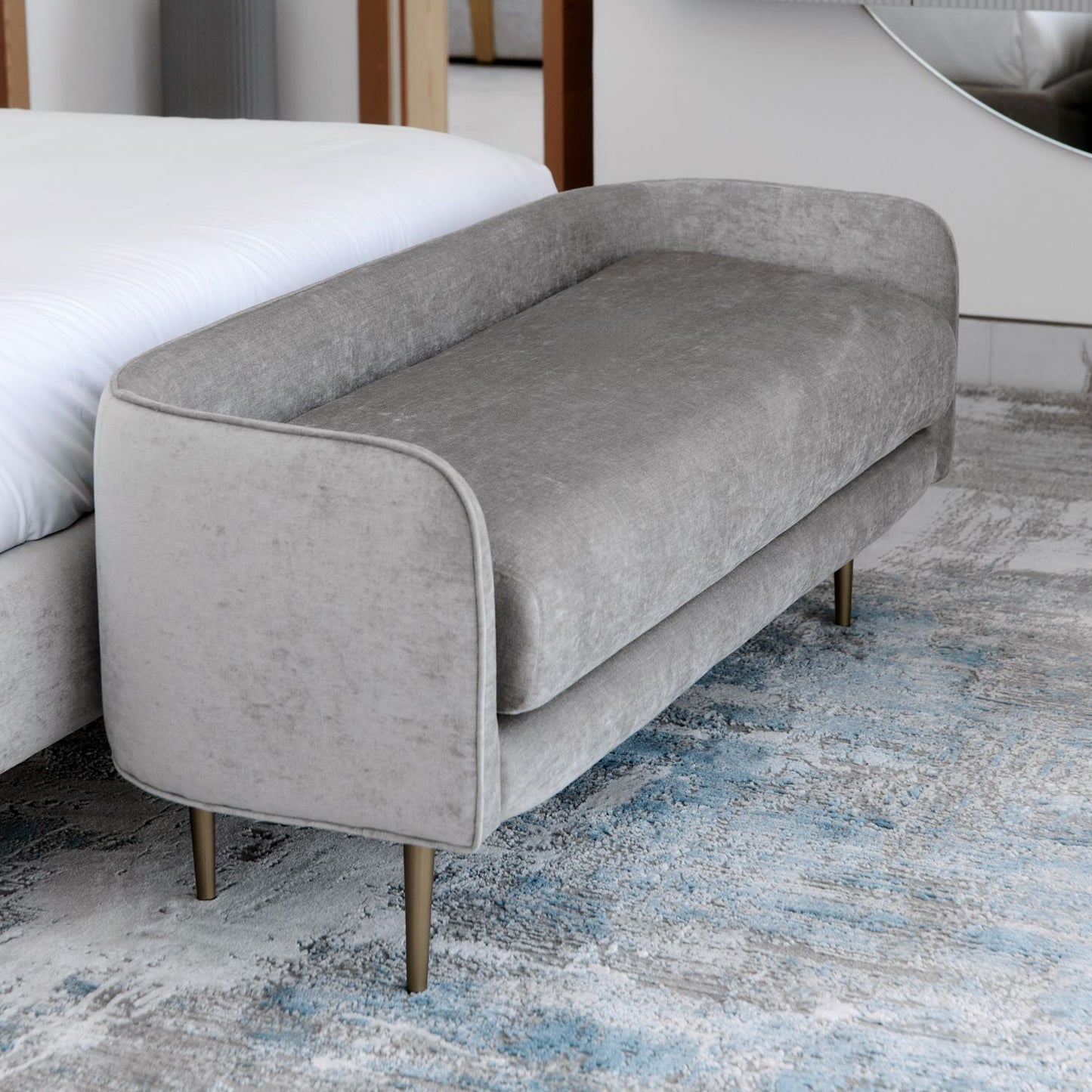 QUARRA BENCH WITH METAL LEGS