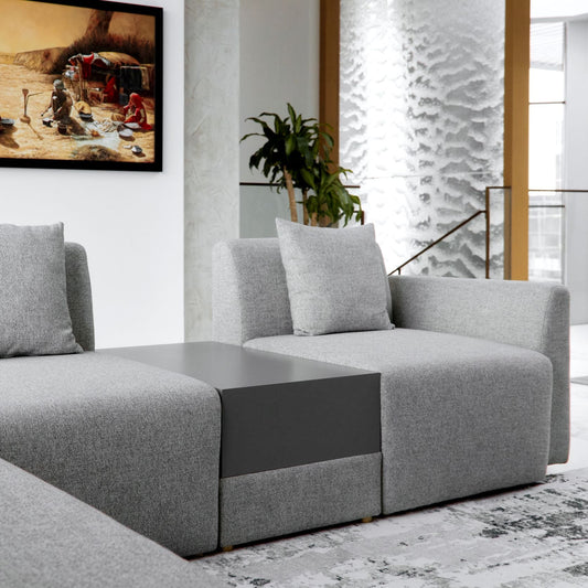 URBAN FLEX SOFA SYSTEM WITH WOODEN TABLE