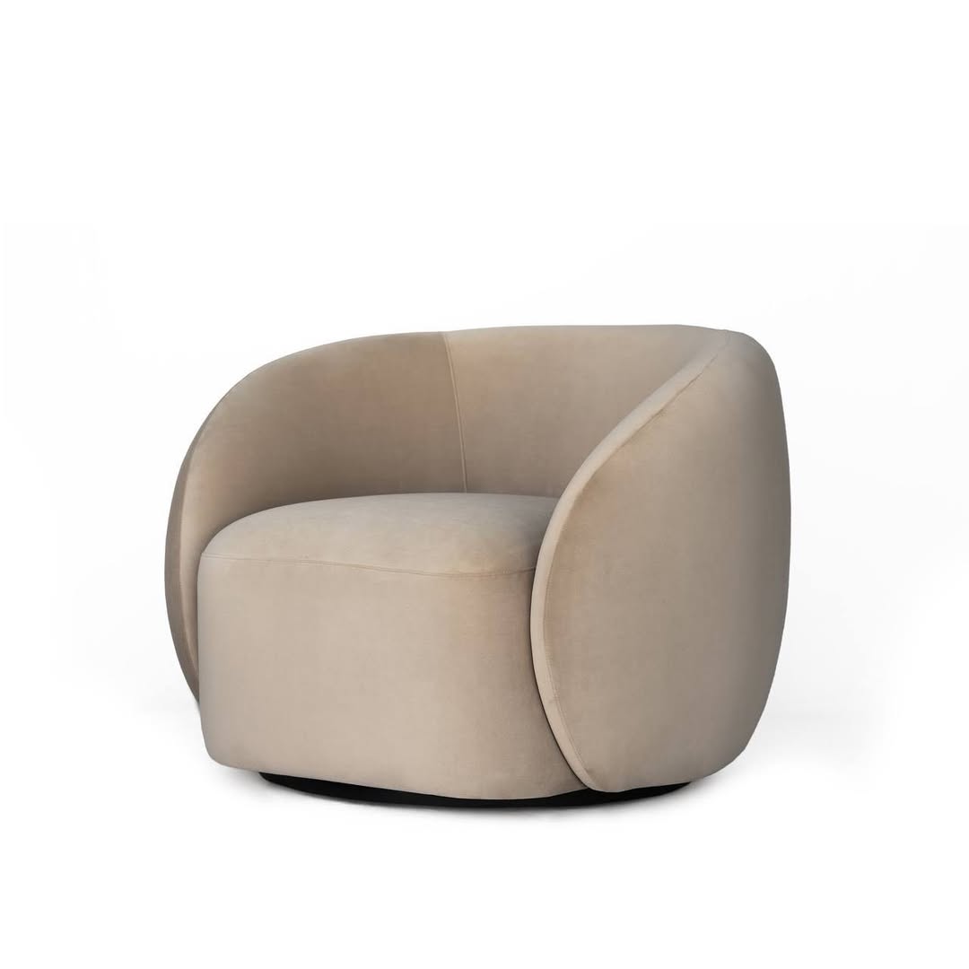 NOIRRA ARMCHAIR WITH WOODEN BASE