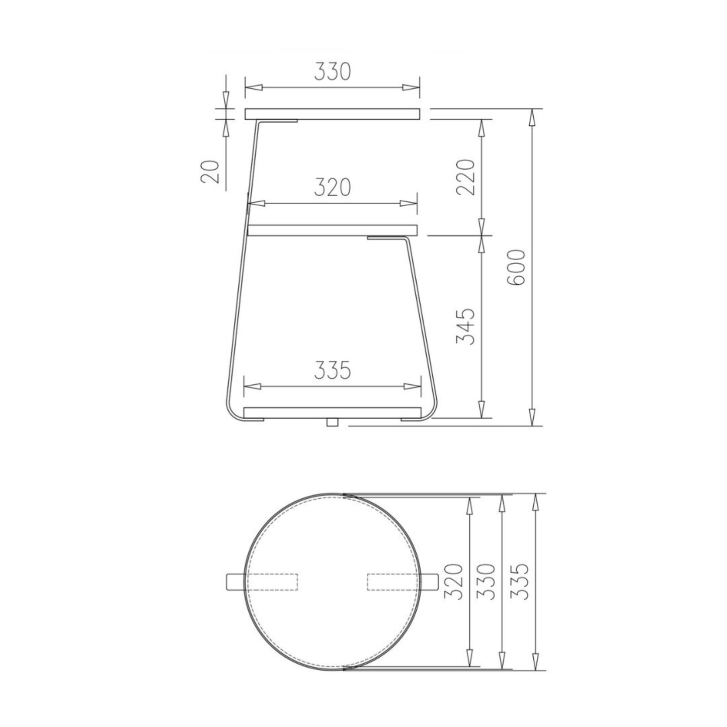 VIRELLE MARBLE 3-SHELF END TABLE