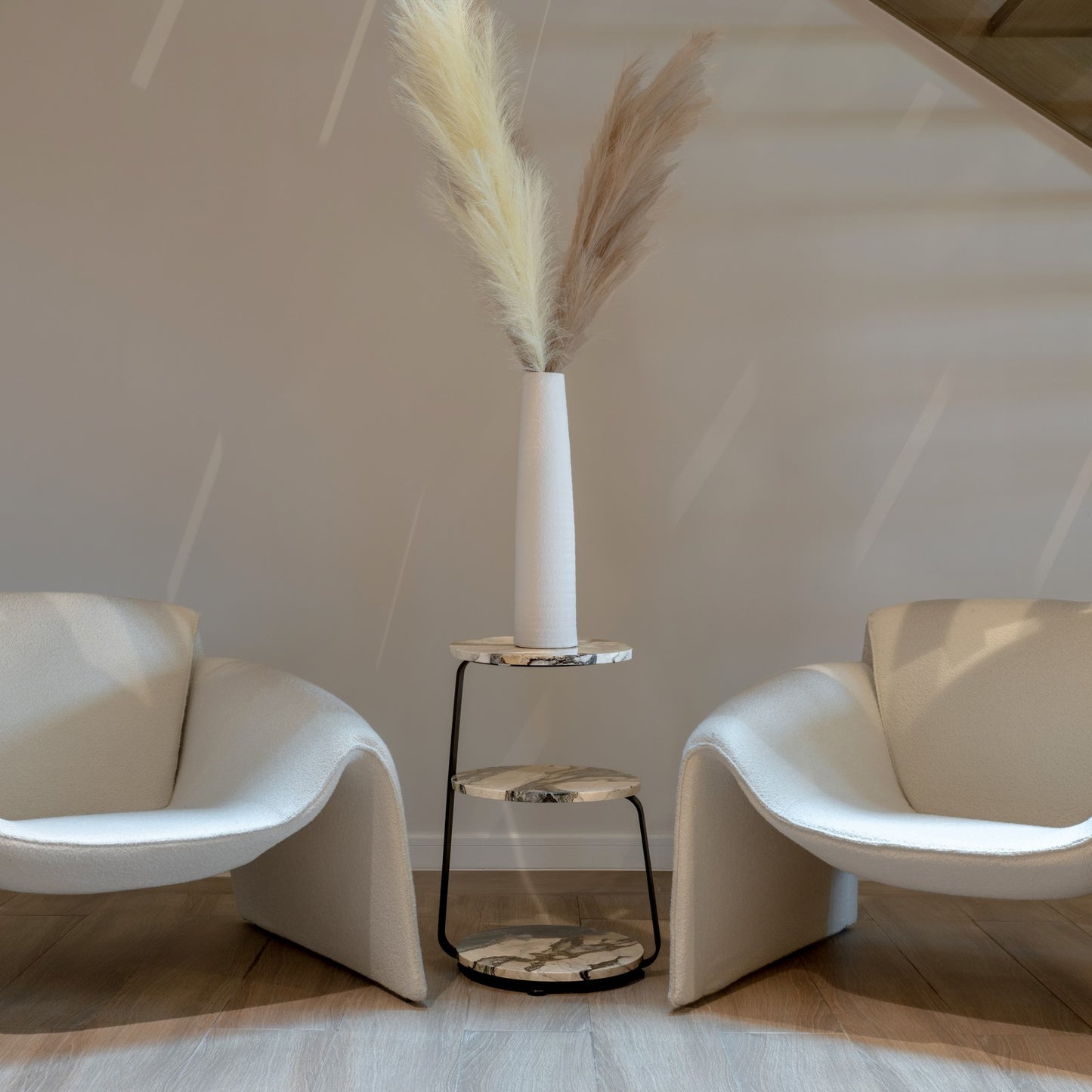 VIRELLE MARBLE 3-SHELF END TABLE