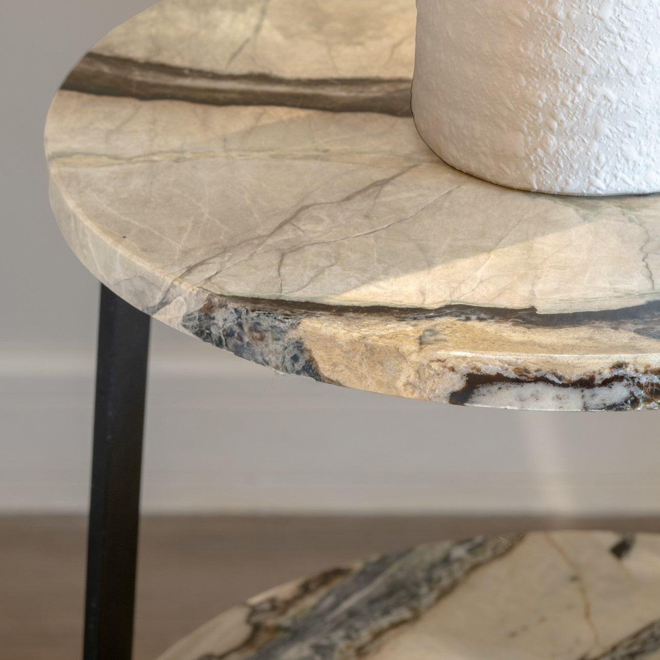 VIRELLE MARBLE 3-SHELF END TABLE