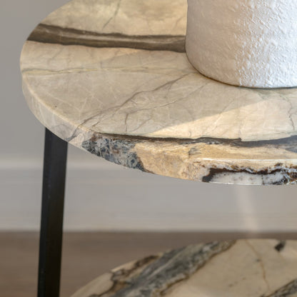 VIRELLE MARBLE 3-SHELF END TABLE