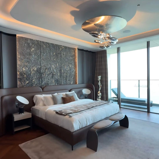 LINEO BED WITH WALL-MOUNTED HEADBOARD