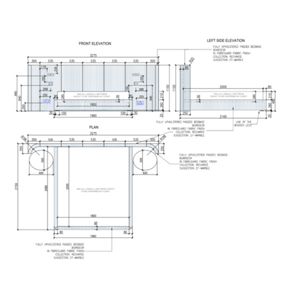 ORRIS BED WITH BUILT-IN LIGHTS AND SOCKETS