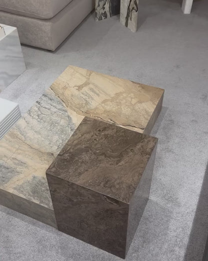 CUBE MARBLE TABLE WHITE