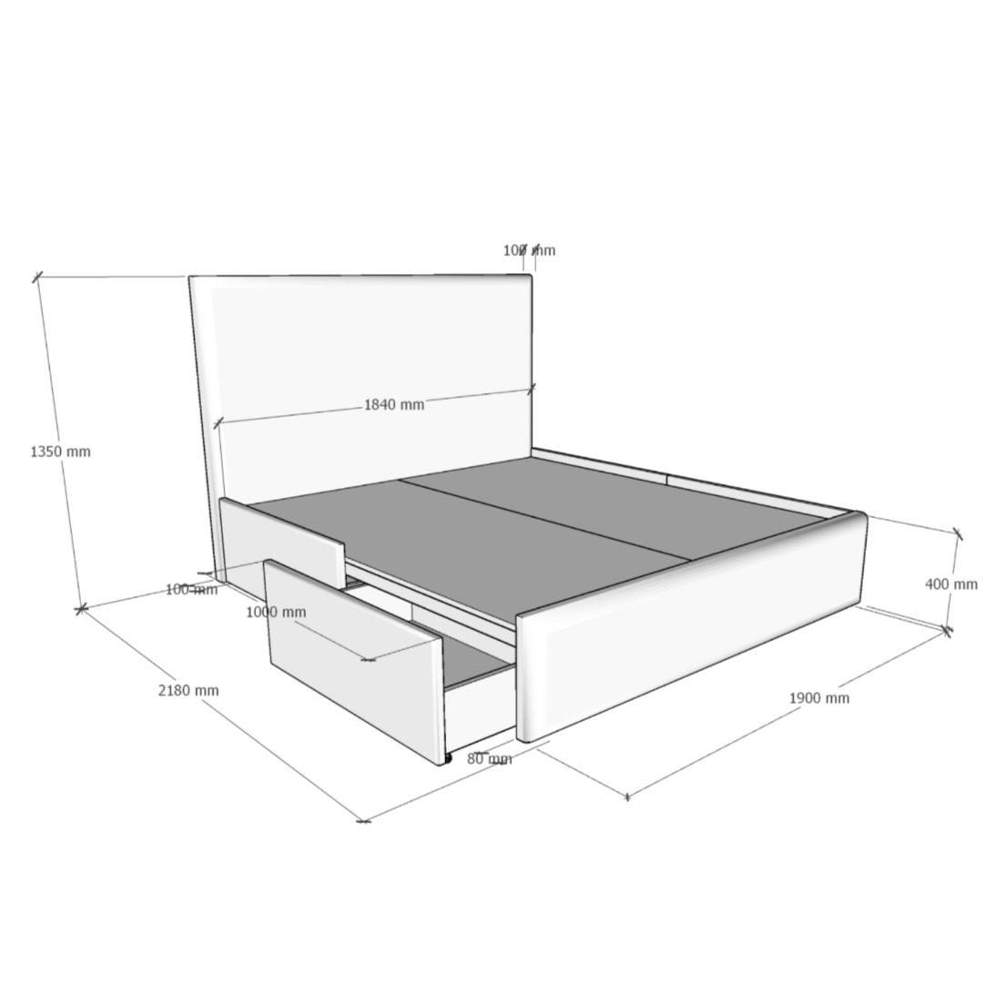 ALBA DRAWERS BED
