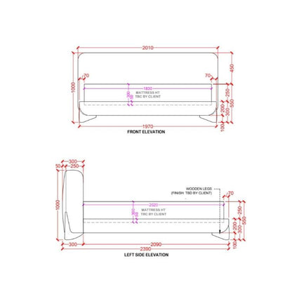 HORIZON ARC BED WITH CURVED LEGS
